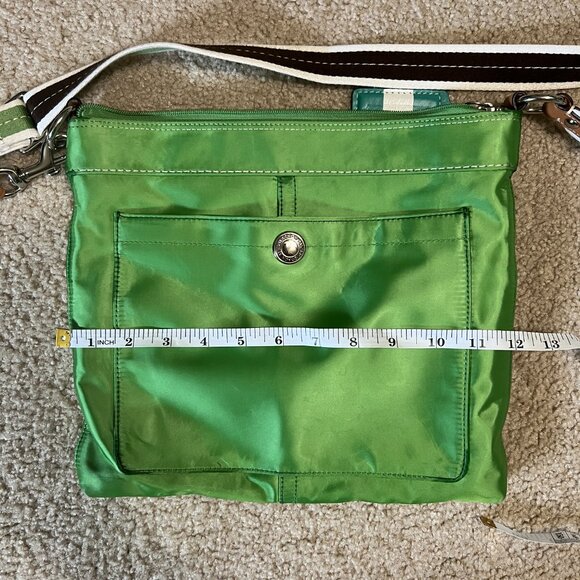 Coach Swingpack, Green Satin - Picture 9 of 11